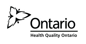 Health Quality Ontario logo with text and the Ontario trillium logo