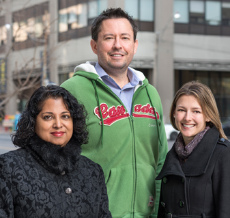 Three Health Quality Ontario employees posing for a picture