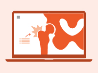image of a hip fracture on a laptop