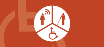 Illustration de trois symboles représentant l'accessibilité