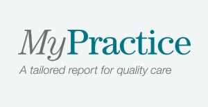 MyPractice, a tailored report for quality care wordmark