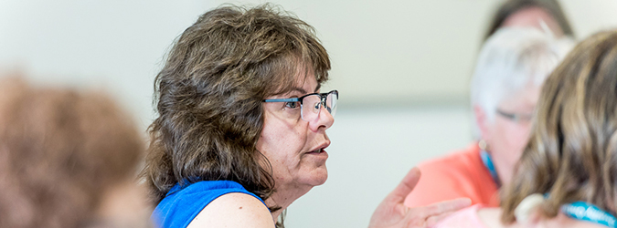 Woman speaking to a group