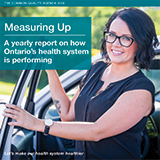 Front cover of Measuring Up – A yearly report on how the provincial health system is performing